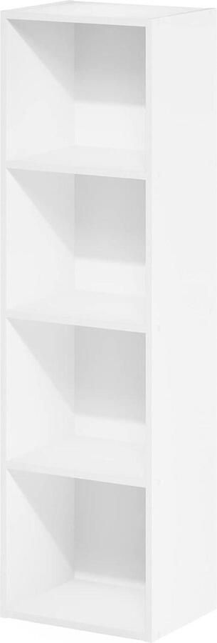 Luder Boekenkast Boekenplank Opbergplanken 4-laags wit Furinno