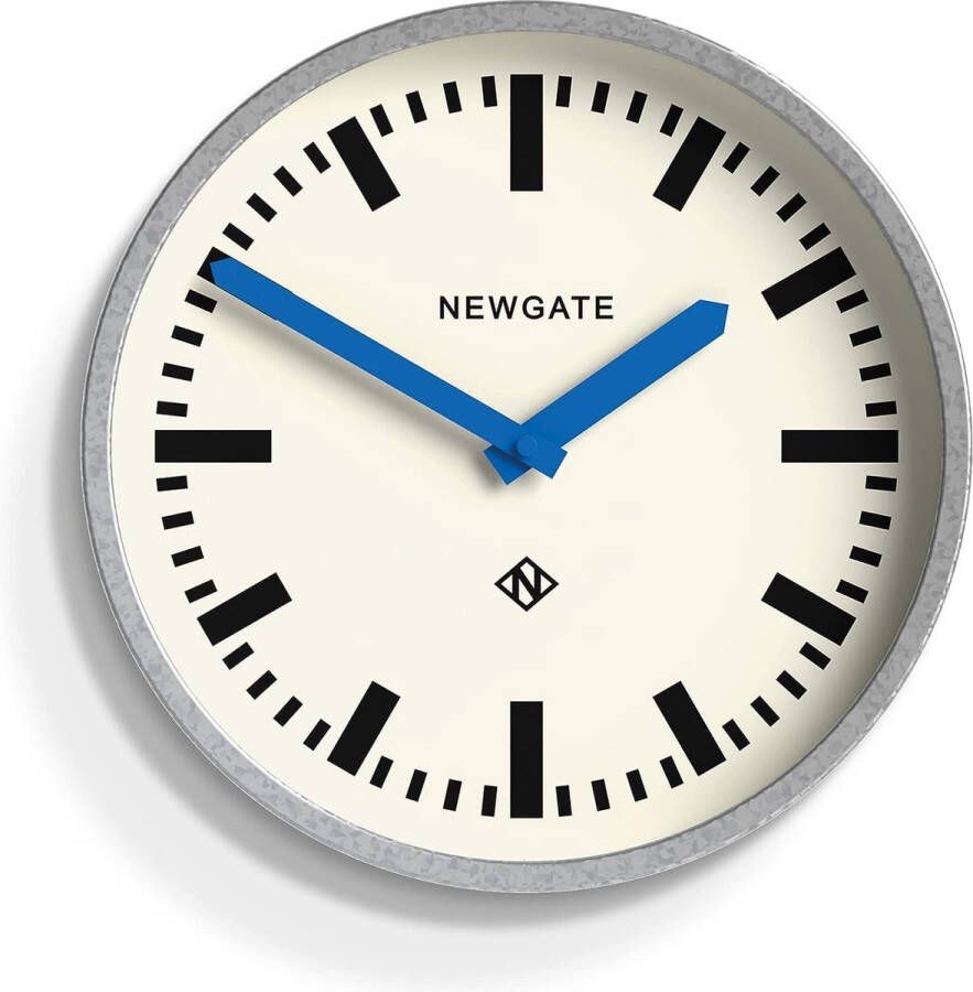 Luggage Metalen Wandklok Stationsklok Kantoor Keuken Ronde Klok Retro Klok Metalen Klok Gegalvaniseerde Kast Blauw Wijzers