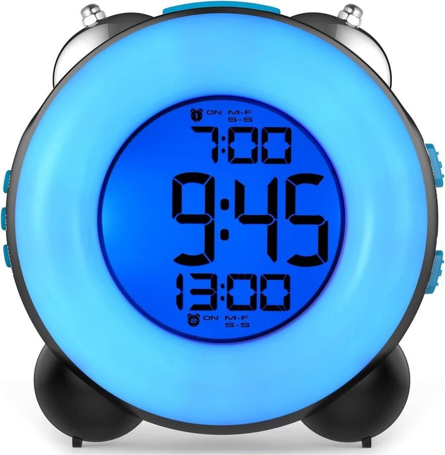 Luide wekker voor zware slapers met optionele alarmfunctie Dubbele alarminstelling Snoozefunctie Nachtlampje Batterijgevoede klok naast het bed