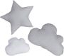 LULANDO Kussen wolken en sterren 3 stuks (2 x 50 cm and 1 x 30 cm) sterretjes sierkussen wolken kinderkamer kamer decoratie sterkussen baby decokussen met vulling voor slaapkamer babykamer kinderbed set - Thumbnail 2