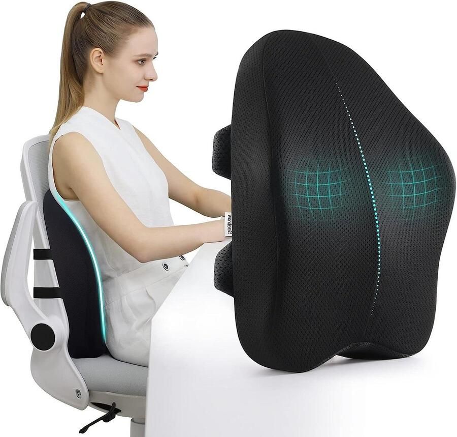 Lumbale Ondersteuning Kussen voor Bureaustoel Ergonomisch Rugkussen Verlicht Rugpijn Ergonomische rugkussen