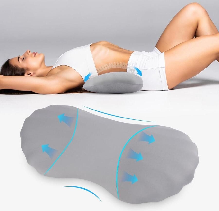 Memory Foam Lumbar Support Pillow for Bed Adjustable Back Pain Pillow for Lower Back Waist Pillow for Side and Back Sleepers Lumbar Cushions for Chair