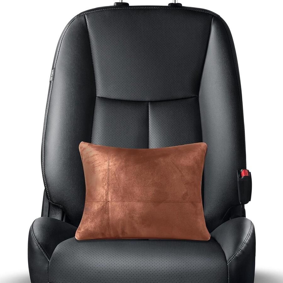 Lumbar Cushion Car Office Chair Gaming Chair Suede Cotton Brown