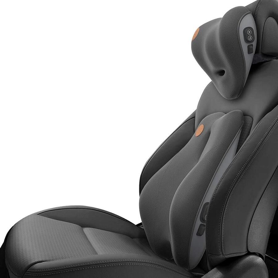 Lumbar Support Pillow with Electric Massage for Office Car Gaming Chair Breathable Memory Foam Back Cushion Washable Cover Nape Pain Relief Black Charged