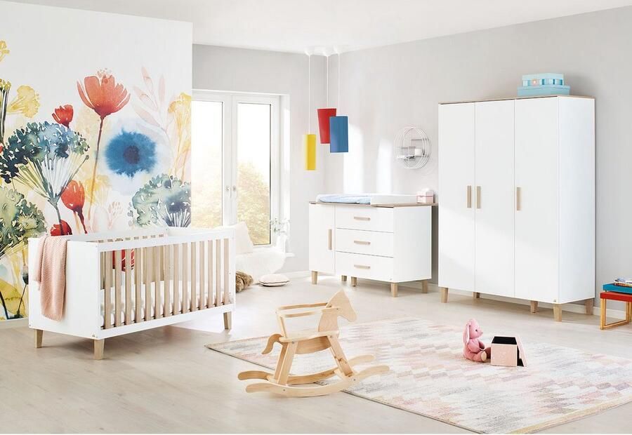 Rootz Living Rootz Lumi 3-delige babyset ledikantbed commode converteerbaar 145 cm x 77 cm x 84 cm (ledikantbed)