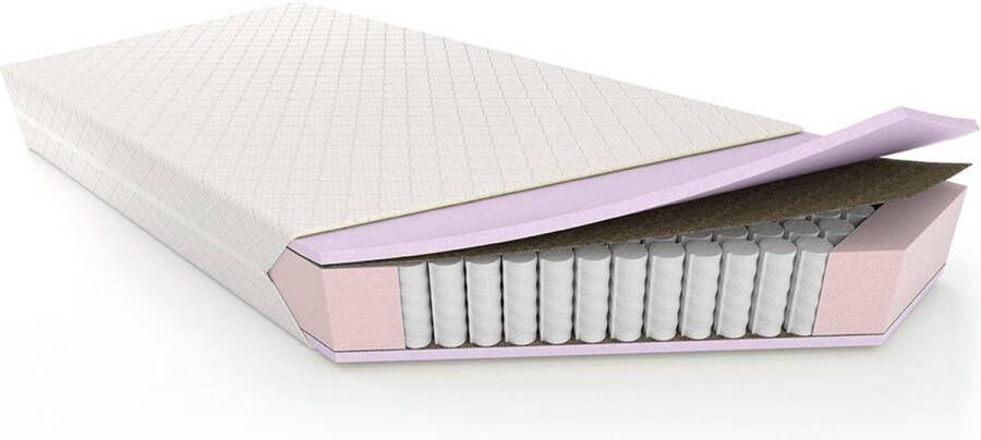 Luna- 7 zones pocketveer matras 140x200 cm met zeer fexibele soepele ondersteuning voor gewicht tot 80 kg