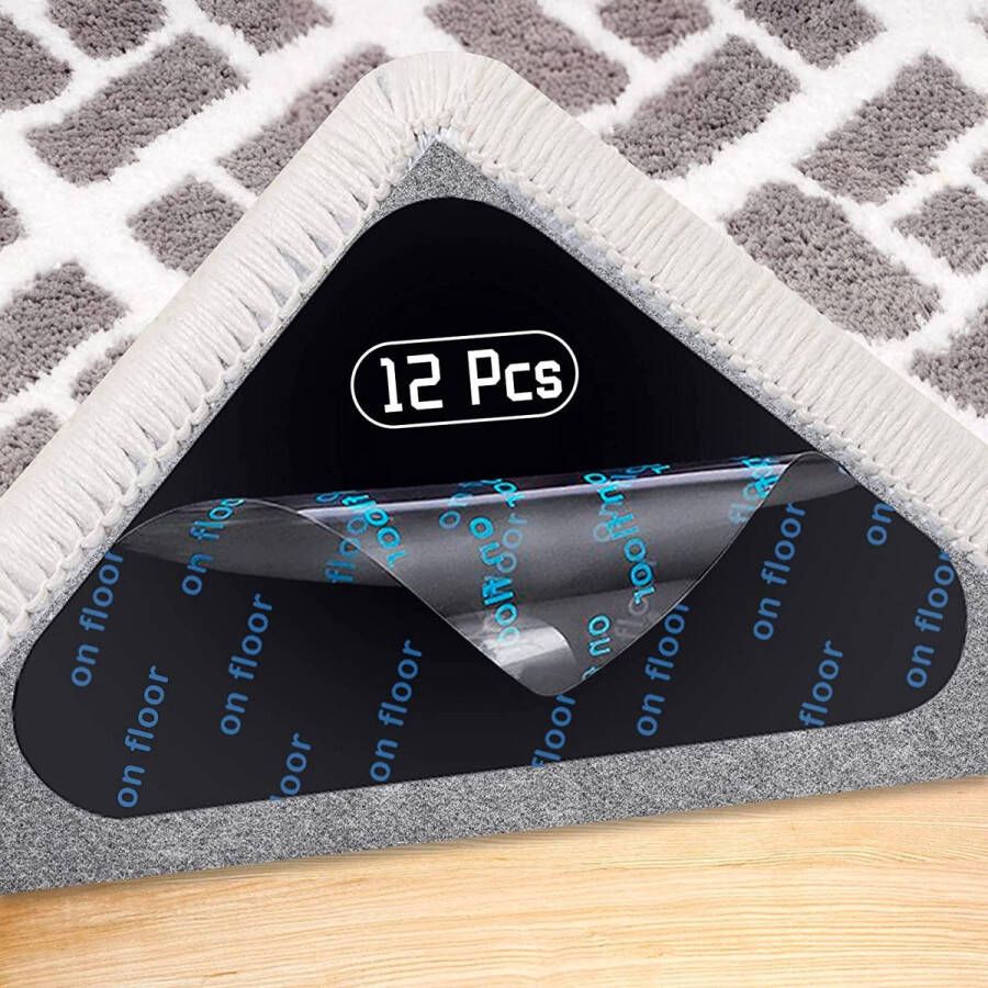 Luxe antislip sticker ondertapijt 12 stuks Tapijt woonkamer Vloerkleed Anti slip mat Bevestigingsmateriaal Muismat