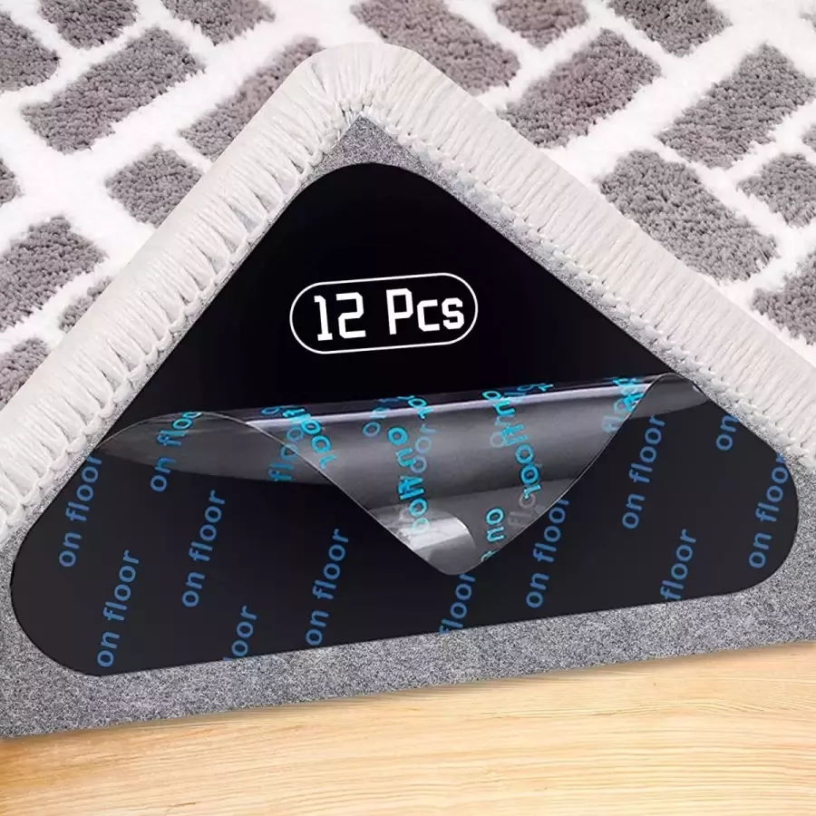 Luxe antislip sticker ondertapijt 12 stuks Tapijt woonkamer Vloerkleed Anti slip mat Bevestigingsmateriaal Muismat - Foto 2