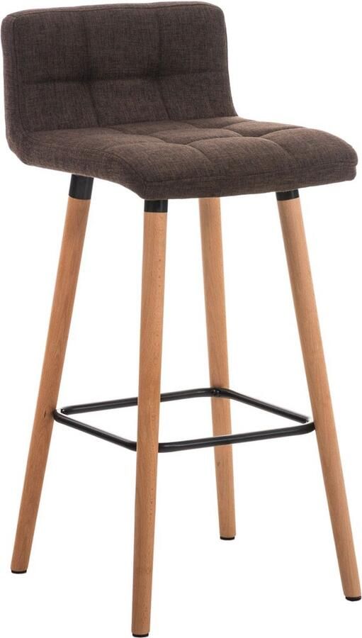 Inandoutdoormatch Luxe barkruk Ergonomisch Met rugleuning Set van 1 Barstoelen voor keuken of kantine Polyester Bruin Zithoogte 75cm Vaderdag cadeau