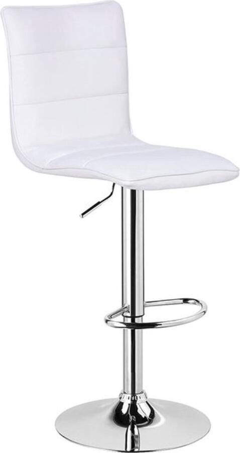Bolt Edge Luxe Barkruk Wit Industrial Set van 1 Barstoel met rugleuning Verstelbare hoogte Kunstleer Keukenstoel