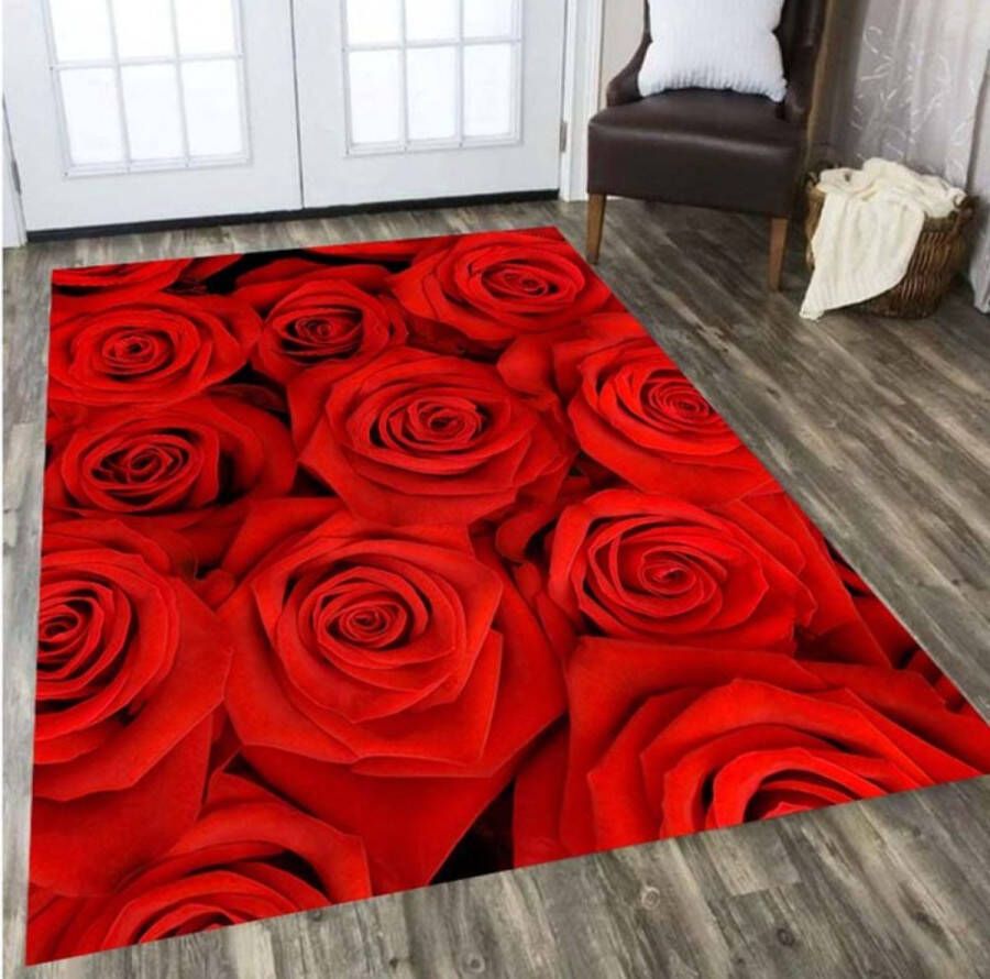 Luxe Bloem Patroon Tapijt Woonkamer Slaapkamer Home Decoratie Sofa Tafel Tapijt Anti Slip Lounge Mat Sfeer Tapijt Elegante Rozen Romantische Tapijt