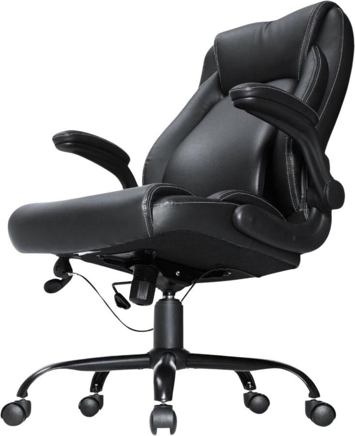 Luxe bureaustoel Directiestoel Bureau stoel PU leer Voor volwassenen Zwart Verstelbaar Tot 150kg Draagkracht