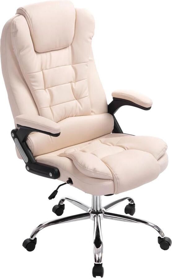 Luxe Bureaustoel Ergonomische Kantoorstoel Kunstlederen Bekleding Verstelbare Zithoogte
