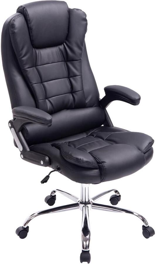 Luxe Bureaustoel Ergonomische Kantoorstoel Kunstlederen Bekleding Verstelbare Zithoogte