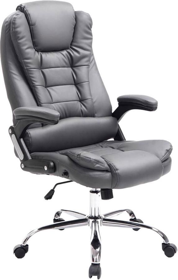 Luxe Bureaustoel Ergonomische Kantoorstoel Kunstlederen Bekleding Verstelbare Zithoogte