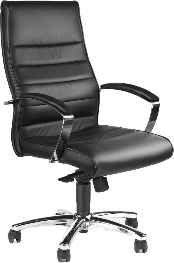 Luxe Bureaustoel met Chroomvoet en Nappa-leer