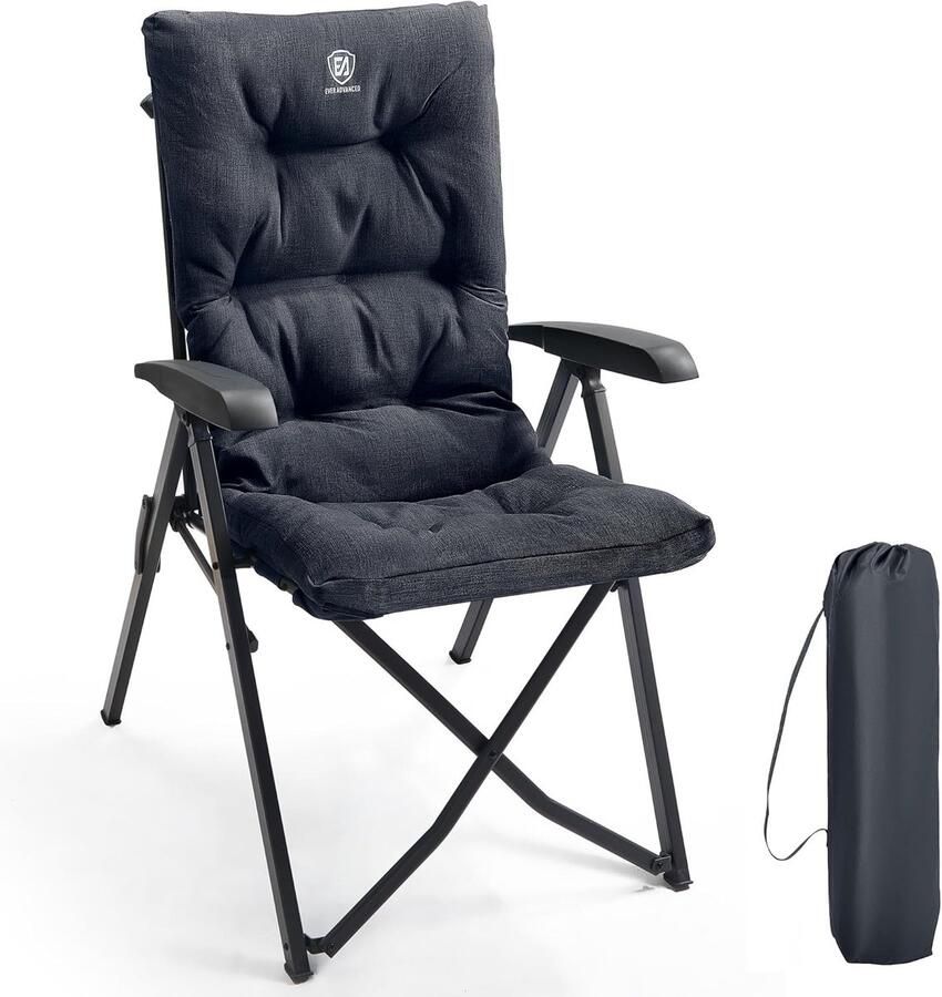Luxe campingstoelen hoog comfortabele tuinstoel 1 stuk opvouwbaar