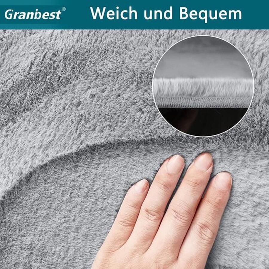 Luxe dikke bankkussens vergelijkbaar met konijnenbont stijlvolle pluche antislip 750 g m² groot huisdieren honden 3-zitsbank - Foto 2