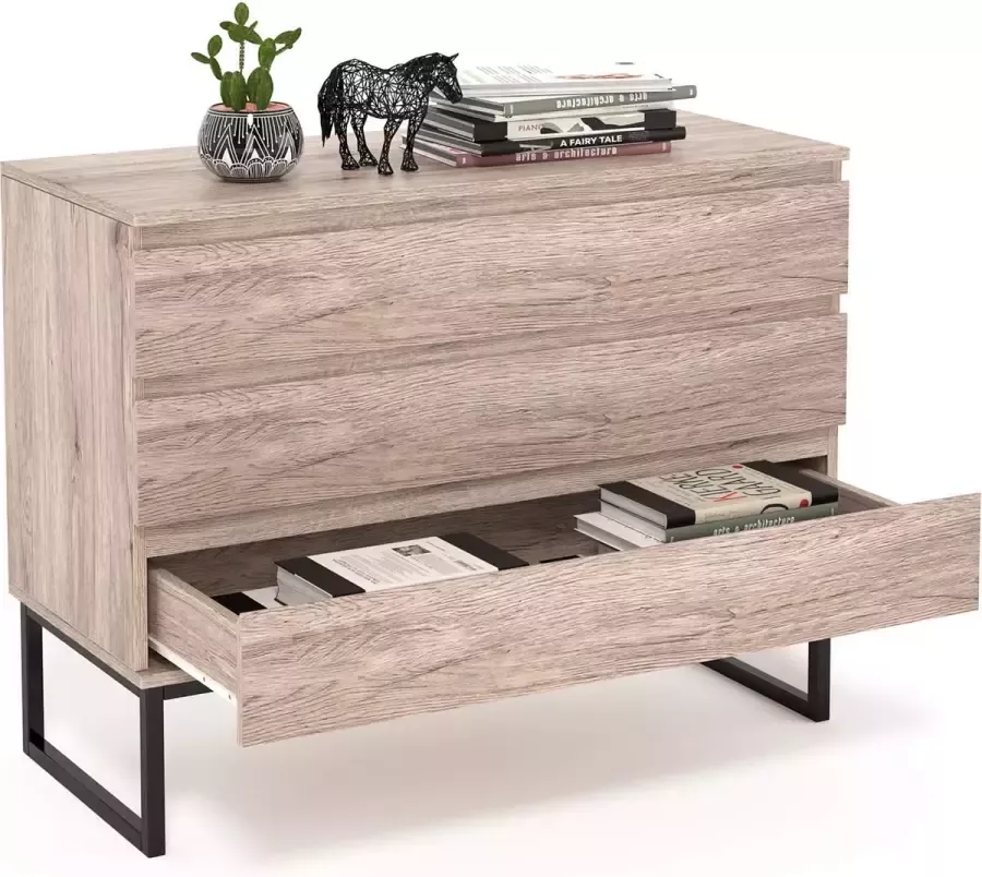 Loft Home Luxe Dressoir Wit 3 Opbergvakken Opbergkast Kast Kastje Wandkast Organizer Dicht Interieur - Foto 1