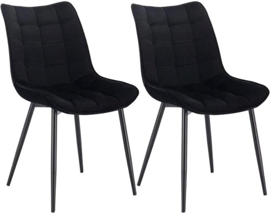 Bolt Edge Luxe Eetkamerstoelen Zwart Velvet Kuipstoelen Set van 2 4 of 6