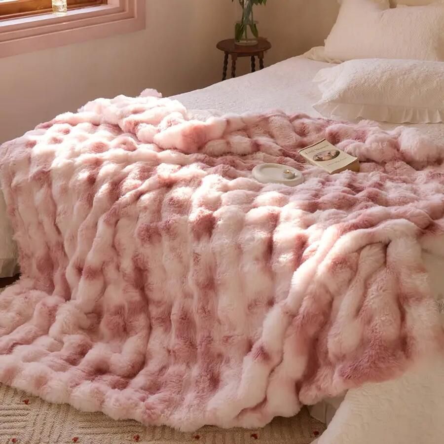 Luxe Fleece Deken Roze – Super Zacht & Warm – Groot Formaat 152x177 cm – Fluffy Plaid voor Bed & Bank – Cozy Alle Seizoenen