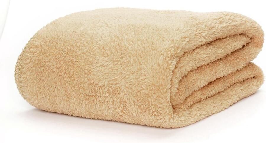 Luxe Fleecedeken Speciale Editie Deken Warm Fleece gooien TV-Deken voor bank Knuffeldeken 127 x 178cm Zandbeige