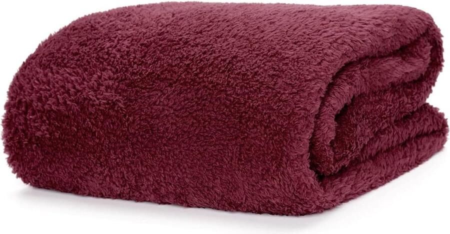 Luxe Fleecedeken Speciale Editie Deken Warm Fleece gooien TV-Deken voor bank Knuffeldeken 127 x 178cm Moerbei Rood