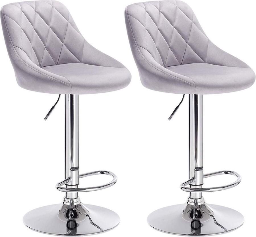 Rootz Living Rootz Luxe Fluwelen Barkrukken Verstelbare Tegenstoelen Draaibare Barkrukken Pluche Comfort Hoogte Verstelbaar 84-106cm Gemakkelijk schoon te maken 35cm x 38cm