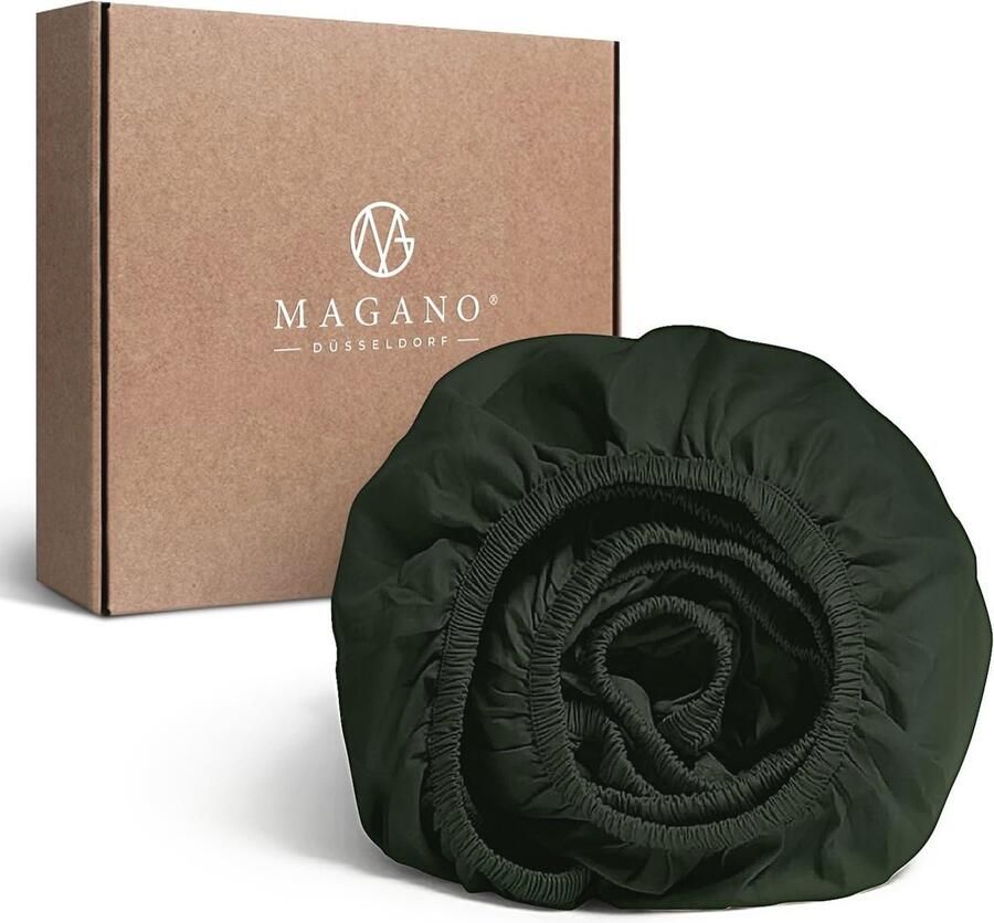 Luxe Hoeslaken 90 x 200 cm voor Boxspring Donkergroen Bamboe en Katoen Satijn 400 TC Premium Kwaliteit