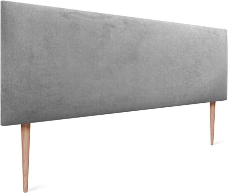 Luxe Hoofdbord van Kunstleer en Aqualine-Stof voor Bedden van 150 160 cm Grijs