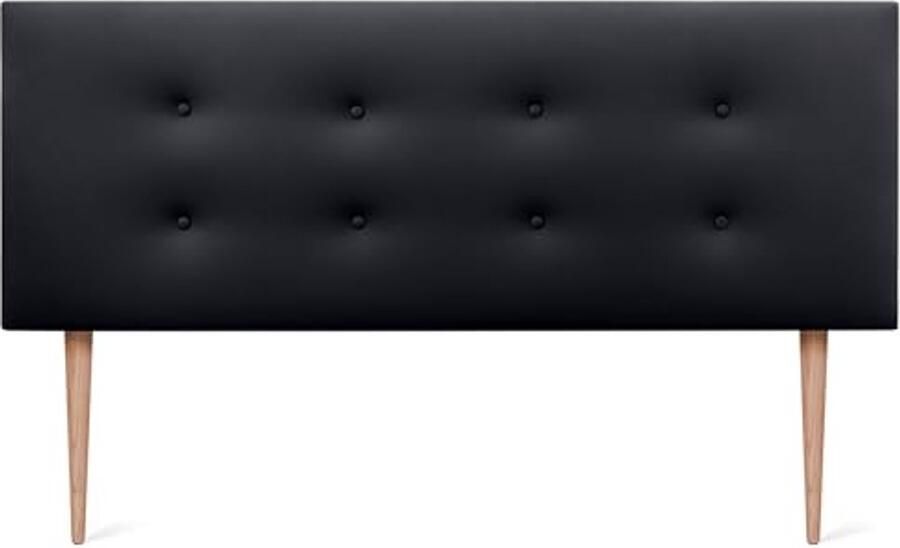 Luxe hoofdbord van kunstleer met knopen en poten voor bedden (145 x 105 cm)