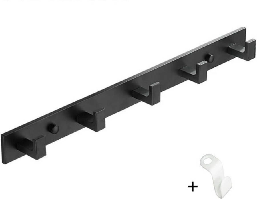 Luxe- Kapstok- 5 -haaks- Mat Zwart- Handdoek rek- Jas rek inclusief bevestigingsmateriaal- Nieuw Model - Foto 2