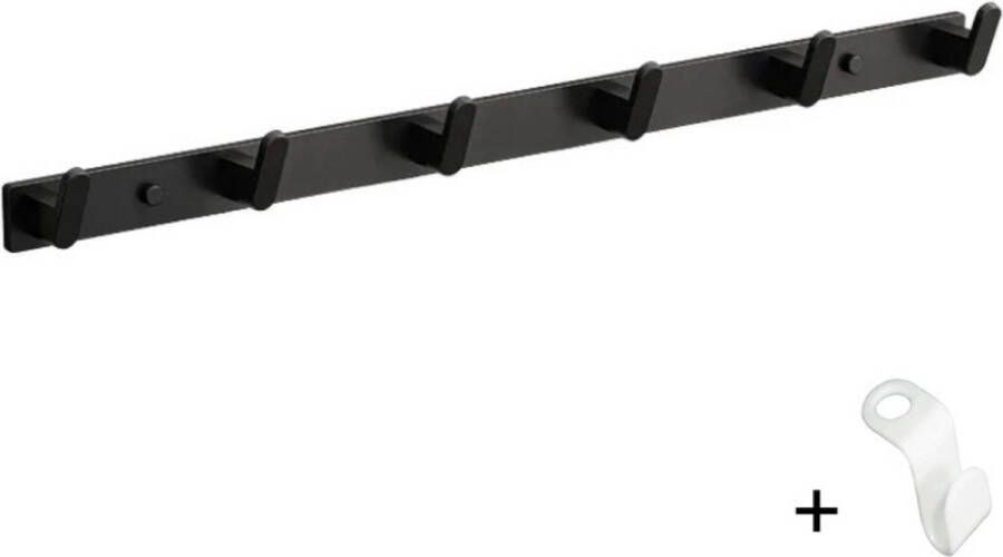 Nova Green Luxe Kapstok 6-haaks- 55 cm- Mat Zwart- Handdoek rek- Jas rek inclusief bevestigingsmateriaal- inclusief kleerhangerhaak - Foto 3