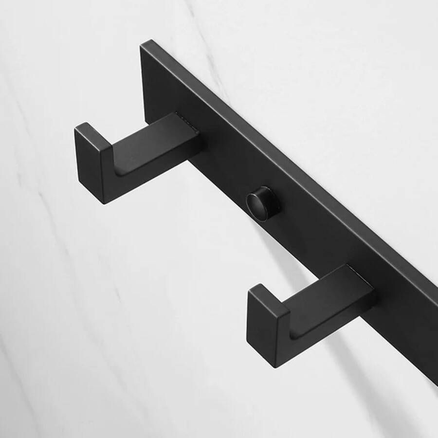 Luxe- Kapstok- 6-haaks- Mat Zwart- Handdoek rek- Jas rek inclusief bevestigingsmateriaal Nieuwe Model inclusief kleerhangerhaak