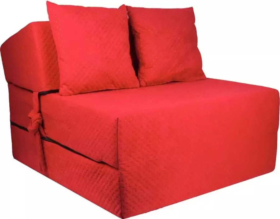 Luxe logeermatras rood camping matras reismatras opvouwbaar matras 200 x 70 x 15 met kussens