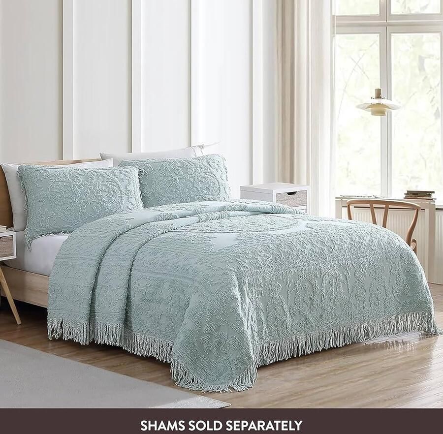 Luxe Medallion Chenille Sprei Vintage Charm 1 stuk 100% katoen