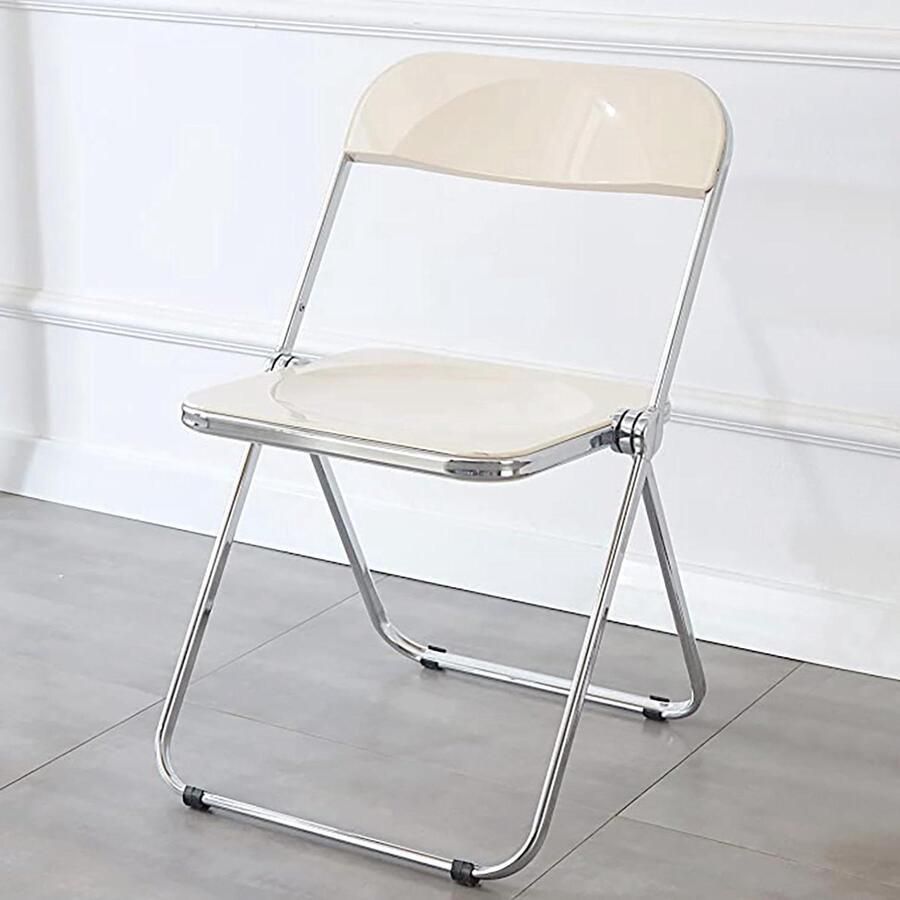 Luxe moderne acryl klapstoel stapelbaar 1 stuk wit acryl
