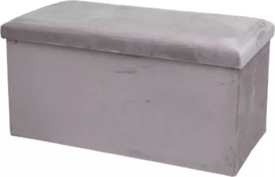 Luxe opvouwbare velvet fluwelen bankje RICHFIELD Beige Polyester MDF 76 x 38 x 38 cm Poof Poef Opberg bankje Hal Slaapkamer bankje Opslagbox Box Poef- opvouwbaar Hotel Suit Interieur