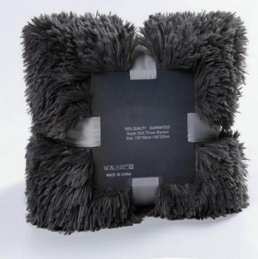 Luxe Pluche Deken Superzachte Gezellige Fuzzy Deken Imitatiebont Deken Lichtgewicht Dekens Warme Bedspreien voor Bank Bed Sofa (B160 x L200CM Verkrijgbaar in verschillende kleuren)