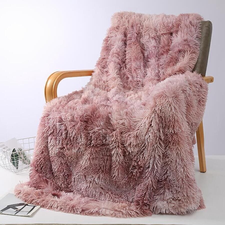 Luxe Pluche Deken Superzachte Gezellige Fuzzy Deken Imitatiebont Deken Lichtgewicht Dekens Warme Bedspreien voor Bank Bed Sofa (B160 x L200CM Verkrijgbaar in verschillende kleuren)