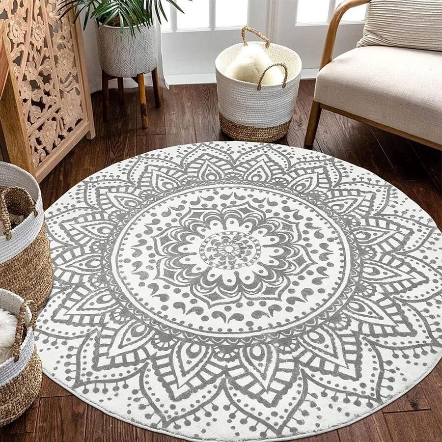 Luxe rond tapijt antislip slaapkamer vloer tapijt zacht pluizig groot tapijt woonkamer wasbaar absorberend huis decoratief tapijt 160 cm