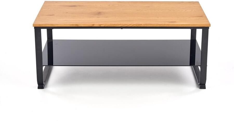 Luxe Salontafel Gouden Eik – Rechthoekige Houten Salontafel 105x55x45 cm – Industrieel & Modern – Hout met Fineer en Stalen Frame – Elegante Woonkamertafel