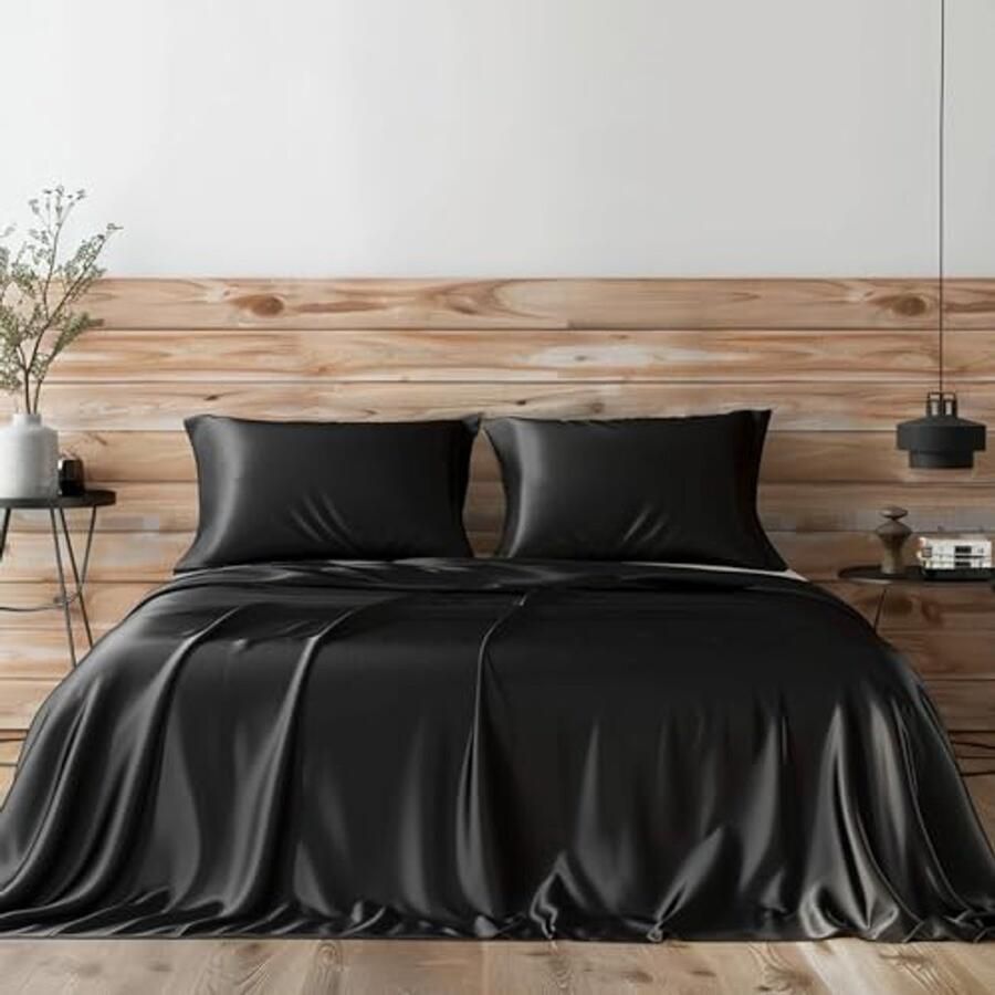 Luxe Satijnen Beddengoed Set voor Queensize Bed 4-delig Zacht en Duurzaam