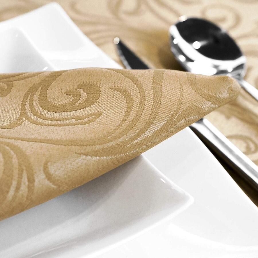 Luxe servetten set beige 12 stuks wasbaar