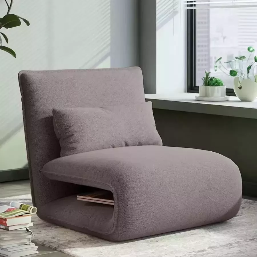 Luxe Slaapfauteuil Bruin Taupe Uitvouwbaar met kussen Fauteuil Ligstoel Stoelbed – Bedbankje – Slaapbankje – Logeerbed logeerstoel Salon Slaapkamer Woonkamer Babykamer Trendy