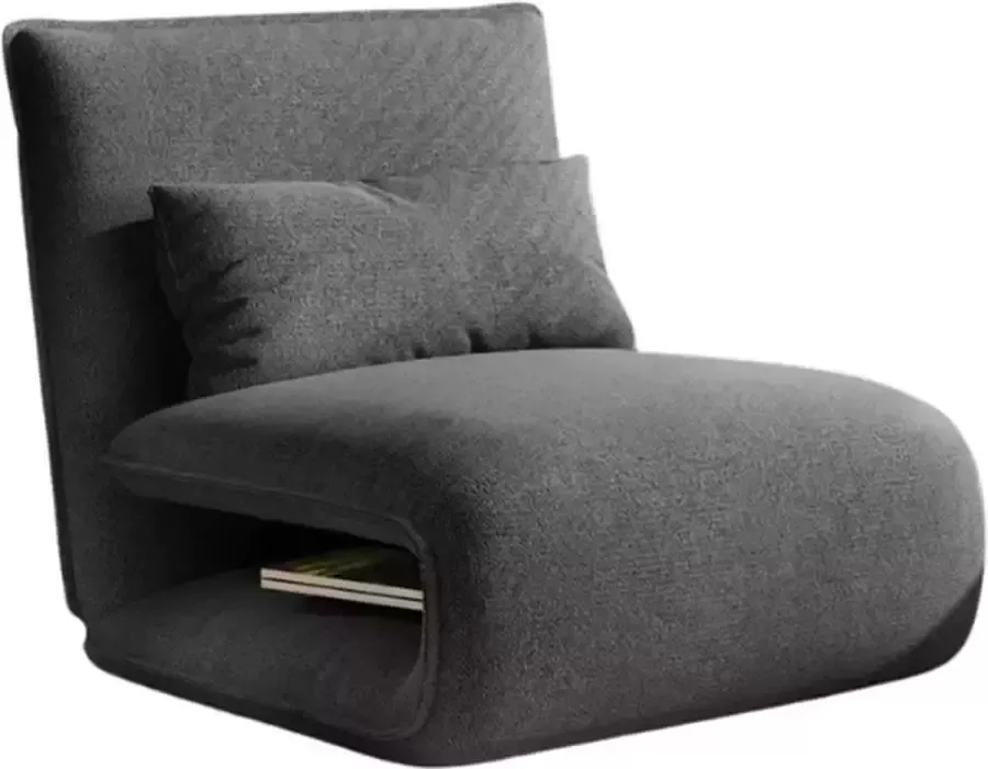 Luxe Slaapfauteuil Donkergrijs Uitvouwbaar met kussen Fauteuil Ligstoel Stoelbed – Bedbankje – Slaapbankje – Logeerbed logeerstoel Salon Slaapkamer Woonkamer Babykamer Trendy