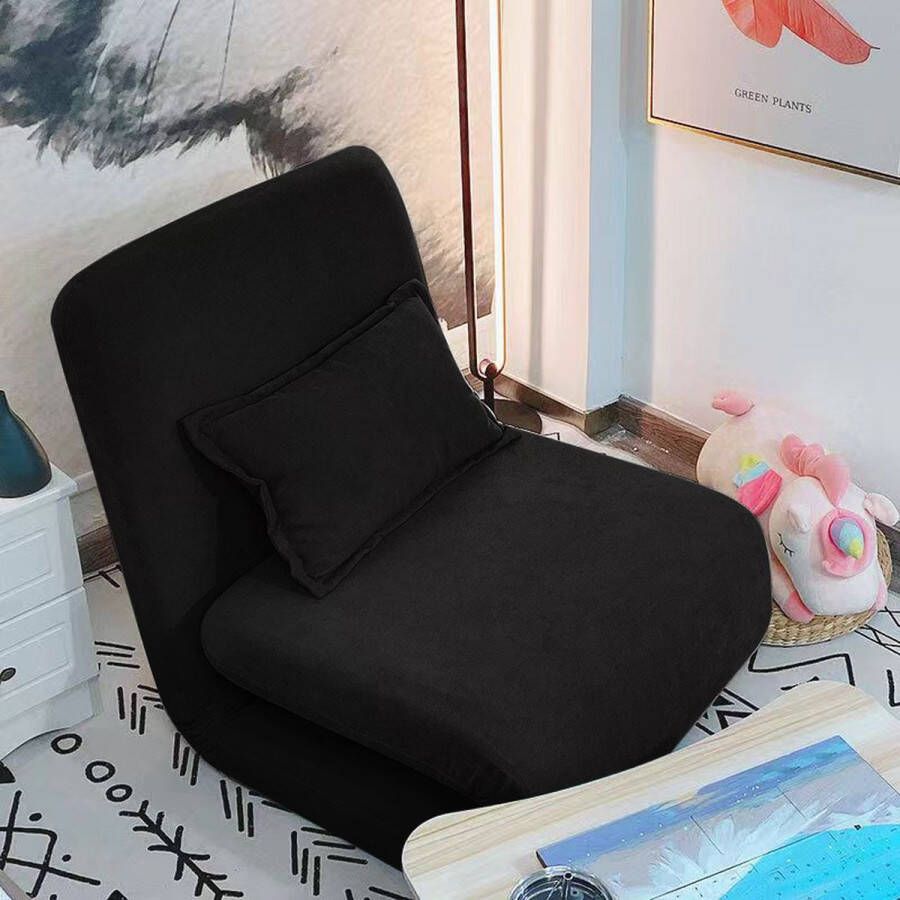 Luxe Slaapfauteuil Army Groen Uitvouwbaar met kussen Fauteuil Ligstoel Stoelbed – Bedbankje – Slaapbankje – Logeerbed logeerstoel Salon Slaapkamer Woonkamer Babykamer Trendy