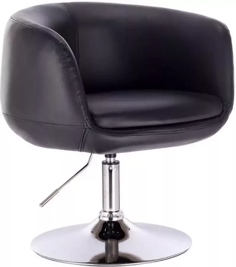 Luxe Stoel Draaistoel Leren Fauteuil Stoel Luxe Eetkamerstoel Leer Lounge Stoel Draaibaar Zwart