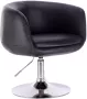 Loft Home Loft Home Luxe Stoel Draaistoel Leren Fauteuil Stoel Luxe Eetkamerstoel Leer Lounge Stoel Draaibaar Zwart - Thumbnail 2