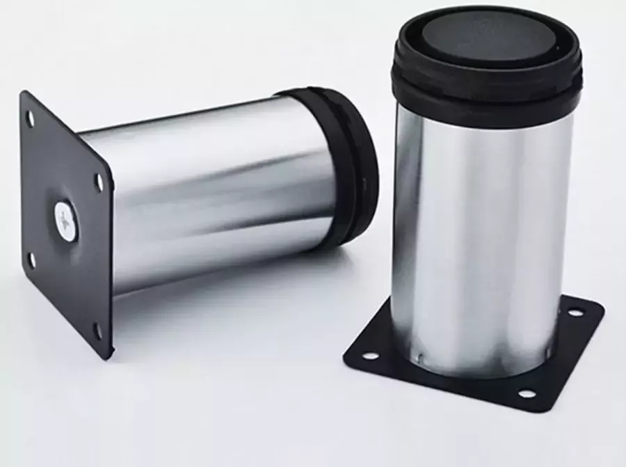 Luxe Verstelbare Meubelpoten Bankpoten Rond Meubel Poten voor Kast & Bank Chroom 5cm Hoog 4 Stuks